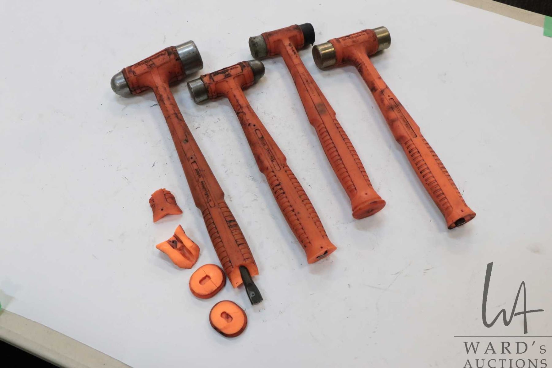 Selection of Snap-On dead blow hammers including two ball peen, a soft ...