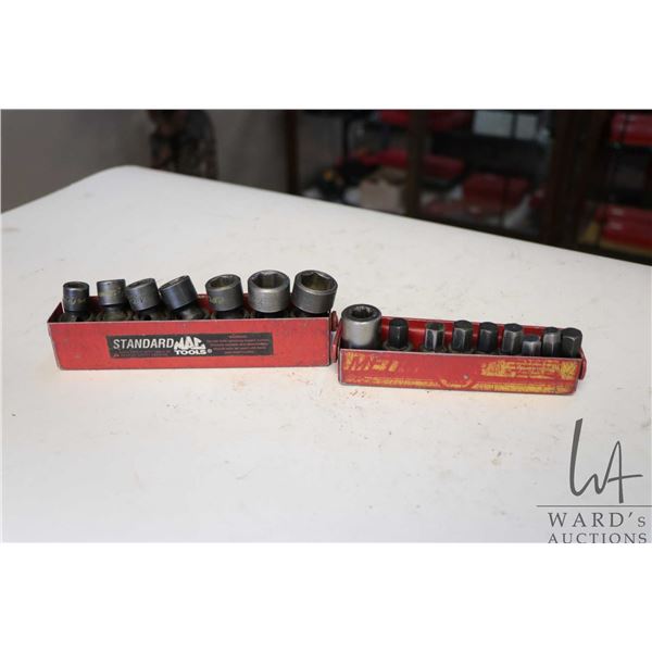 Mac Tools 3/8" drive impact flex sockets including 10, 12, 13, 14, 15, 17, and 18mm in a metal case
