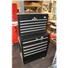 Image 1 : Black tool box set including five drawer topper, drawer bottom with lined slider drawers, pull handl