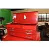 Image 2 : Beach tool box 21" X 9" X 11 1/2" high, with three drawers and upper tray plus a two drawer extensio