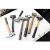 Image 1 : Mac Tool anti-vibe sledge hammer, a Weaver claw hammer, 2 lbs. deep blow hammer, brass head hammer, 