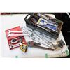 Image 1 : Selection of hand tools including adjustable wrenches, combination wrenches, pipe wrench, ratcheting