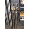 Image 2 : Four 3' flat bar clamps, two 6' bar clamps and a box of small clamps and squaring gigs