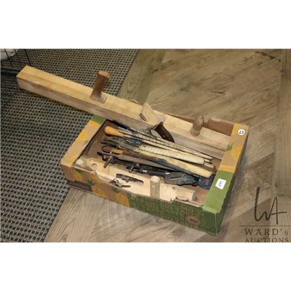 Three Stanley planes including no. 45, four spoke shaves, three handmade planes and a selection of f