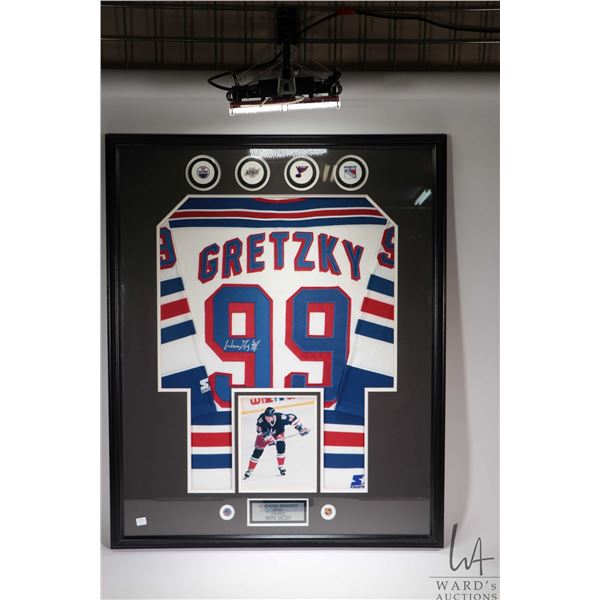 Framed and signed Wayne Gretzky New York Rangers Jersey with COA