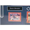 Image 3 : Framed Mark Messier Tag Lim print, two hockey cards and an Edmonton vs Phoenix game ticket. Note: No