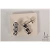 Image 1 : 14kt white gold and diamond earrings, each set with .10ct, .14ct and .24ct round brilliant white dia