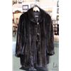 Image 1 : Ladies 3/4 length black mink fur coat with large buttons, purportedly profession stored during off s