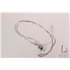 Image 1 : 18kt white gold, diamond and blue sapphire gemstone pendant set with oval mixed cut 1.00ct blue sapp