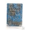 Image 2 : Rectangular lapis style Buddha blessing plaque 4" X 2 3/4", and a blue lapis style snuff bottle