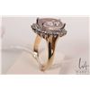 Image 3 : 14kt yellow gold with white gold setting kunzite and diamond ring. Set with 8.05ct oval mixed cut li