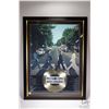 Image 1 : Framed Beatles Abbey Road with gold album and list of songs. Note: Not available for shipping. Local