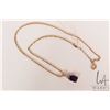 Image 1 : 14kt yellow gold with white gold setting amethyst gemstone and diamond pendant necklace. Set with 4.