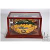 Image 1 : Team signed green and gold Edmonton Eskimos football in display case