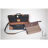 Image 1 : French made Lancel messenger bag with camel coloured leather accents and a Burberrys zippered pouch