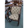 Image 1 : Antique three piece parlour set including settee, side chair and rocker, all with tapestry upholster