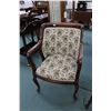 Image 2 : Antique three piece parlour set including settee, side chair and rocker, all with tapestry upholster