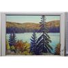Image 2 : Framed acrylic on canvas painting titled on verso " Across the Lake" by artist William Duma R.C.A. 3