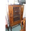Image 2 : Eight piece antique walnut dining room set including table with jack knife leaf, six chairs includin