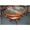 Image 1 : French style foyer table with marble top and applied decorative ormolu, 30" in height X 44" X 32"