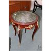 Image 2 : Pair of French style, marbled topped small occasional table with cast ormolu decoration, each 21" X 