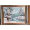 Image 2 : Pair of acrylic on canvas paintings of wintry scenes , each signed by artist Marcus and each 8" X 10