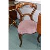 Image 2 : Pair of re-finished antique rosewood side chairs with mauve velveteen upholstery
