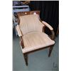 Image 1 : Quality modern Empire style open arm parlour chair with taupe upholstery