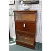 Image 1 : Antique quarter cut oak stacking barristers book case cabinet including two book case section, one d