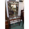 Image 1 : Modern bamboo style hall table with wall mirror