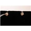 Image 1 : Three pairs of gold earrings including 14kt, 14kt set with jadeite and a pair of 10kt yellow gold ea