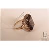 Image 2 : Ladies 10kt yellow gold dinner ring set with large emerald cut smoky quartz gemstone