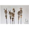 Image 2 : Set of six figural brass topped Turkish kebab skewers