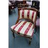 Image 1 : Empire style occasional chair with applied ormolu and French style striped upholstery featuring Fren