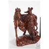 Image 2 : Hand Carved Chinese wooden warrior and horse sculpture, no signature seen, 8 1/2" in height