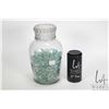 Image 1 : Antique glass jar / vase with selection of modern glass drops 10" in height