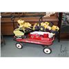 Image 1 : Henry Express red wagon and a five large metal Tonka vehicles including two fire engines, two loader
