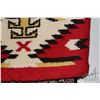 Image 2 : Hooked wool carpet with colourful geometric design including yellow, black and red, 28" X 53"