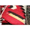 Image 3 : Hooked wool carpet with colourful geometric design including yellow, black and red, 28" X 53"