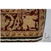 Image 2 : Quality wool area carpet with black background, deep taupe and brick highlights, 59" X 34"