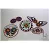 Image 1 : Selection of First Nations bead work including two wall decorations, a pair of shirt collars and two