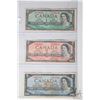 Image 1 : Selection of 1954 Canadian bank notes including one, two, five and twenty dollar denominations, in u