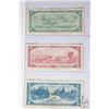 Image 2 : Selection of 1954 Canadian bank notes including one, two, five and twenty dollar denominations, in u