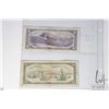 Image 4 : Selection of 1954 Canadian bank notes including one, two, five and twenty dollar denominations, in u