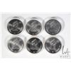Image 2 : Six 1976 Montreal Olympiad .925 silver five dollar coins, each depicting a different sport or logo, 