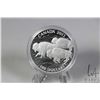 Image 1 : 2013 Canadian one hundred dollar fine silver coin "Bison Stampede" with original plastic cover and p