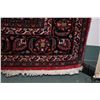 Image 2 : 100% handmade Iranian wool " Hamedan" area carpet with center medallion, red background and overall 