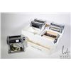 Image 1 : Vintage Marcato Atlas pasta maker with base unit and five interchangeable heads plus booklet