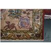 Image 2 : 100% handmade Iranian wool "Sarab" carpet/ wide runner with triple medallion, taupe background and p