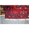 Image 2 : 100% handmade Iranian wool "Zanjan" carpet runner with red background, overall geometric design and 